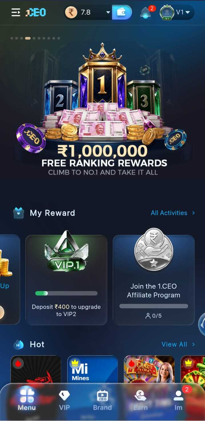 1CEO reward screen used as blog hero background